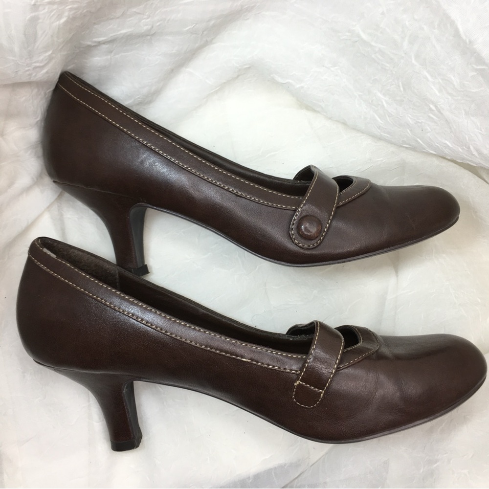 Seychelles Brown Mary Jane Mid Heel Pump -8- - Picture 8 of 15
